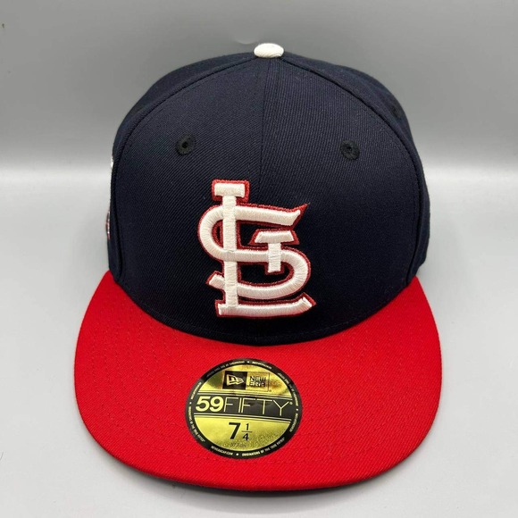 St. Louis Cardinals Hat Men 7 1/4 Navy Red MLB 59Fifty New Era Fitted Cap